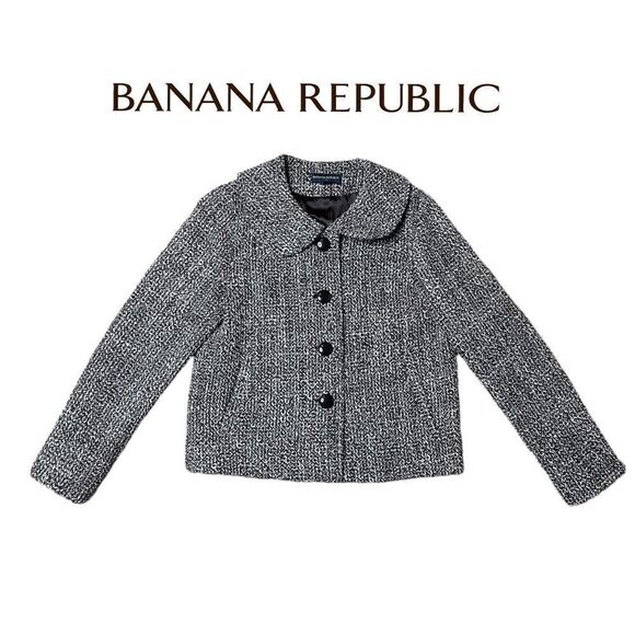 Banana Republic 100% Wool Tweed Blazer Jacket - Picture 1 of 16